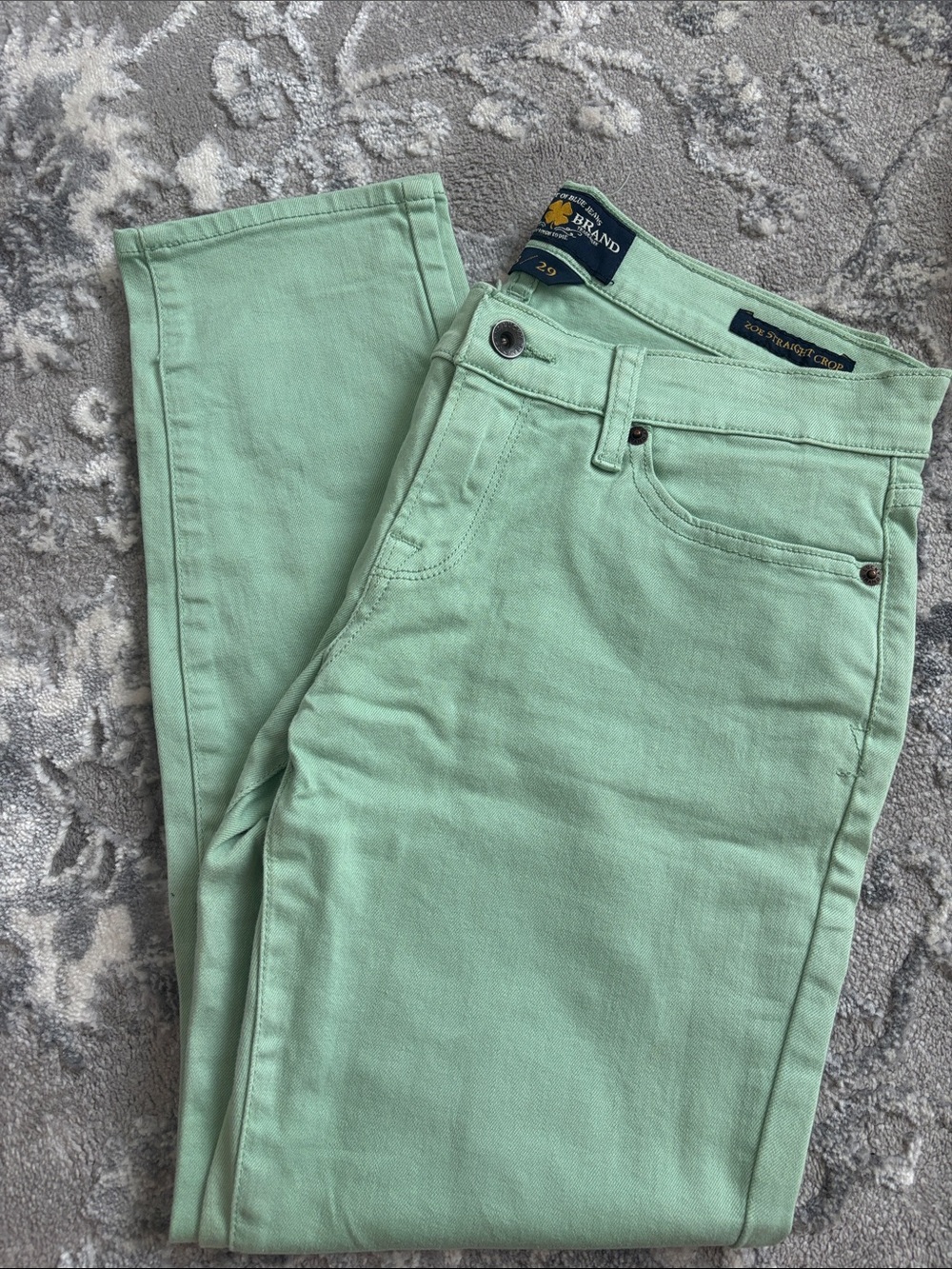 Lucky Brand Women’s Mint Green Slim Straight Capri Jeans
